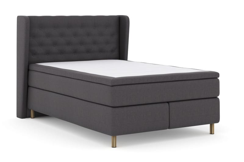 Select No 4 Komplett Sengepakke 140x200 Fast/Medium - Mørkegrå/Kobberben - Møbler - Senger - Kontinentalsenger