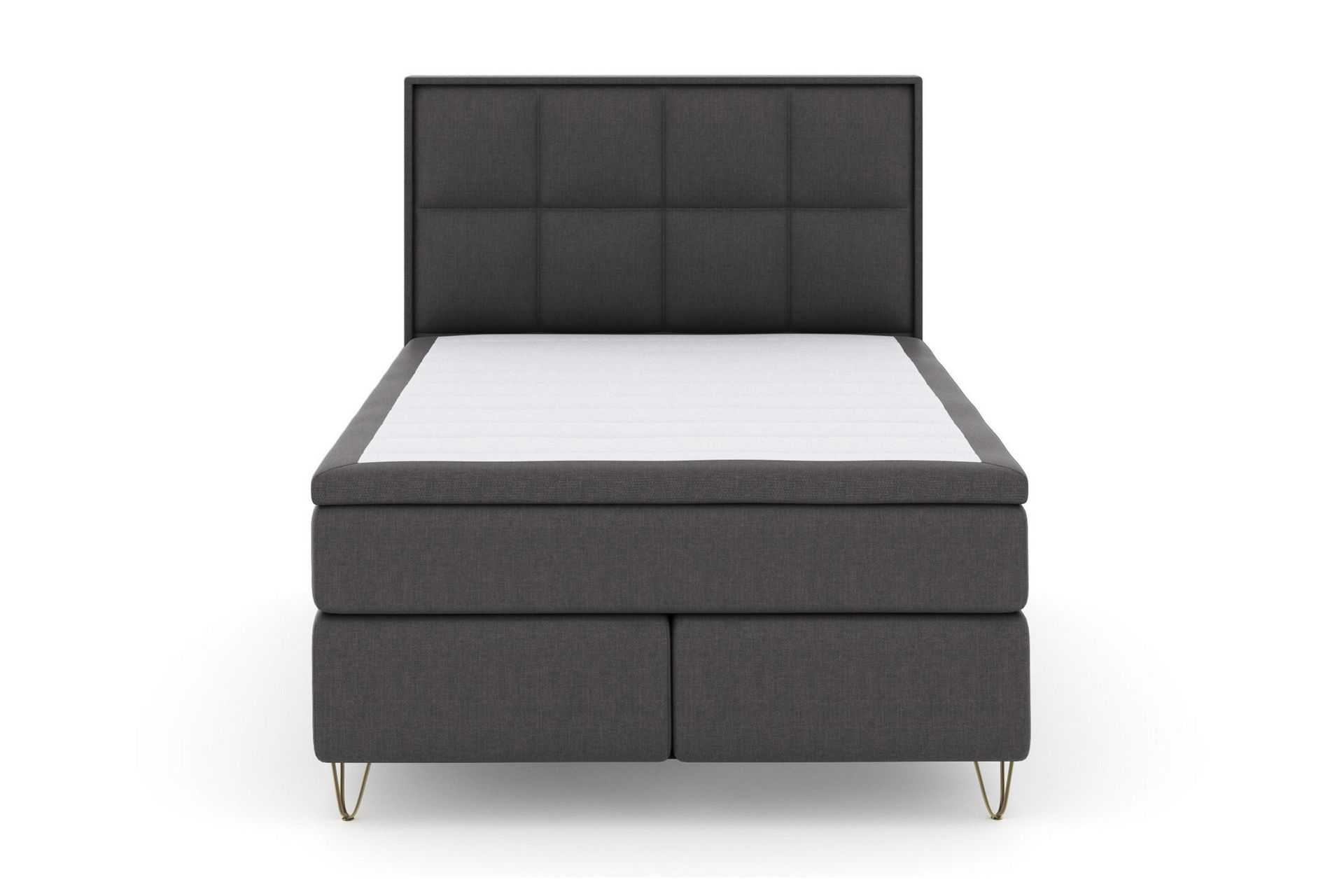 Select No 4 Komplett Sengepakke 140x200 Fast/Medium - Mørkegrå/V-formede Metallben - Møbler - Senger - Komplett sengepakke