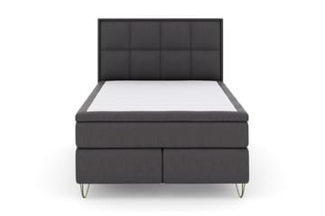 Select No 4 Komplett Sengepakke 140x200 Fast/Medium - Mørkegrå/V-formede Metallben - Møbler - Senger - Komplett sengepakke