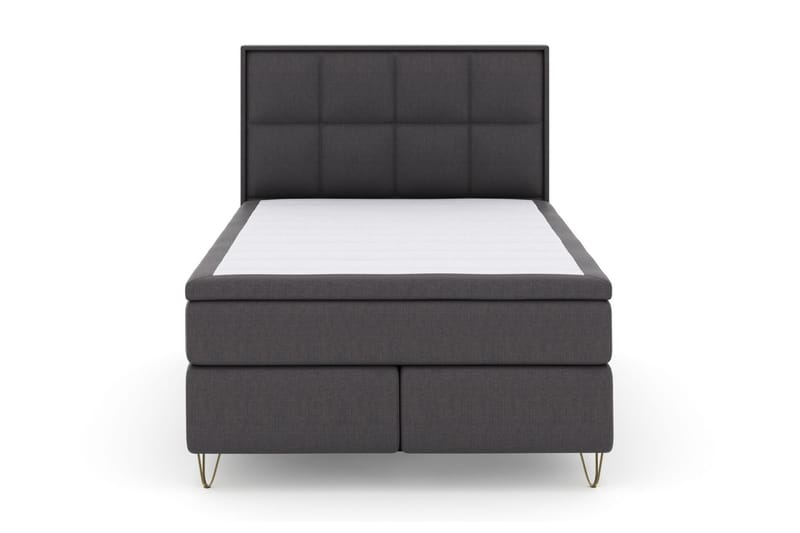 Select No 4 Komplett Sengepakke 140x200 Fast/Medium - Mørkegrå/V-formede Metallben - Møbler - Senger - Komplett sengepakke