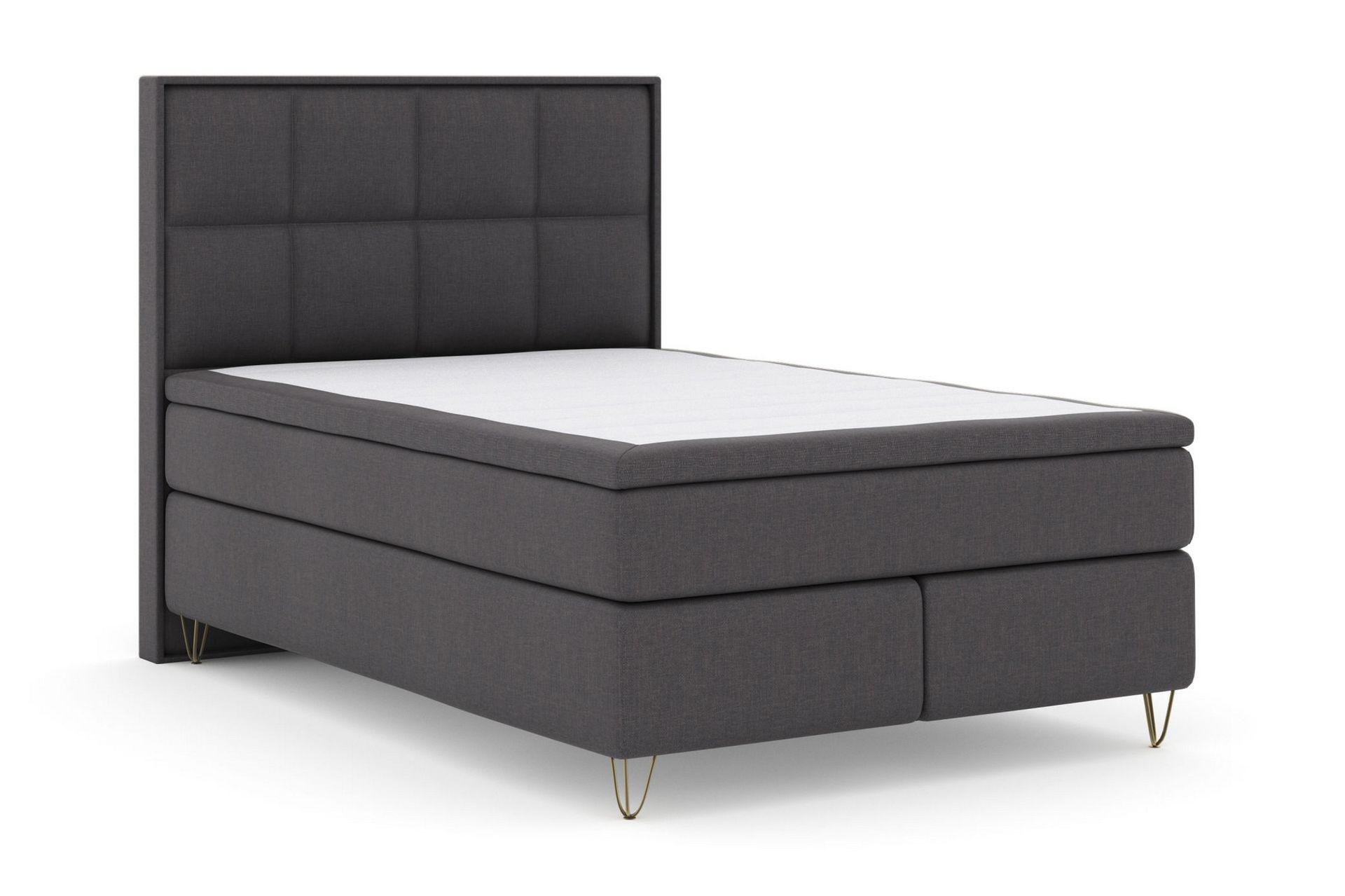 Select No 4 Komplett Sengepakke 140x200 Fast/Medium - Mørkegrå/V-formede Metallben - Møbler - Senger - Komplett sengepakke