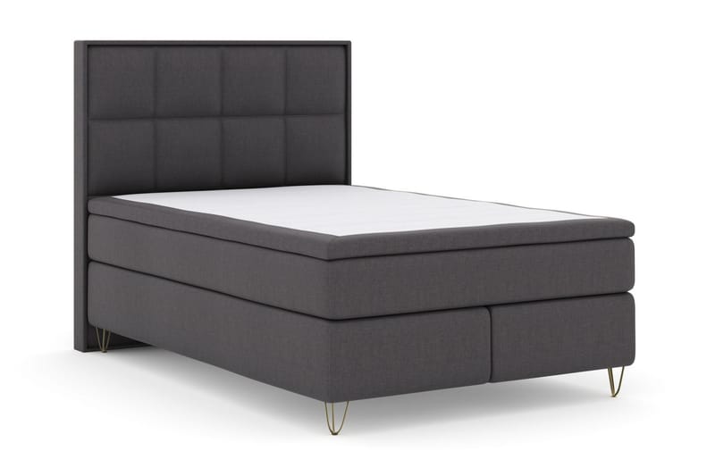 Select No 4 Komplett Sengepakke 140x200 Fast/Medium - Mørkegrå/V-formede Metallben - Møbler - Senger - Komplett sengepakke