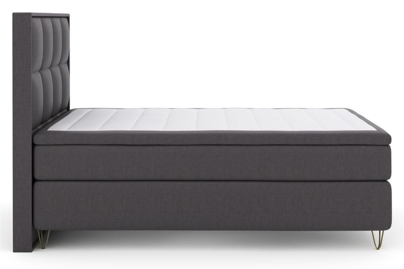 Select No 4 Komplett Sengepakke 140x200 Fast/Medium - Mørkegrå/V-formede Metallben - Møbler - Senger - Kontinentalsenger