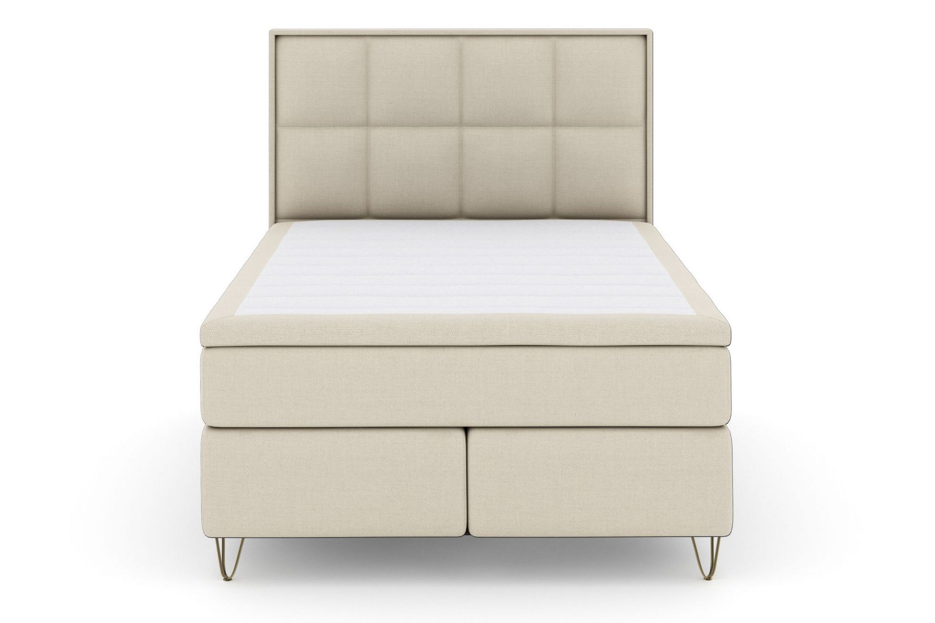 Select No 4 Komplett Sengepakke 140x200 Medium - Beige/V-formede Metallben - Møbler - Senger - Komplett sengepakke