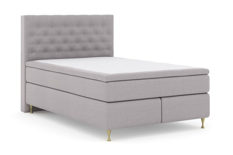 Select No 4 Komplett Sengepakke 140x200 Medium - Lysegrå/Gullben - Møbler - Senger - Komplett sengepakke