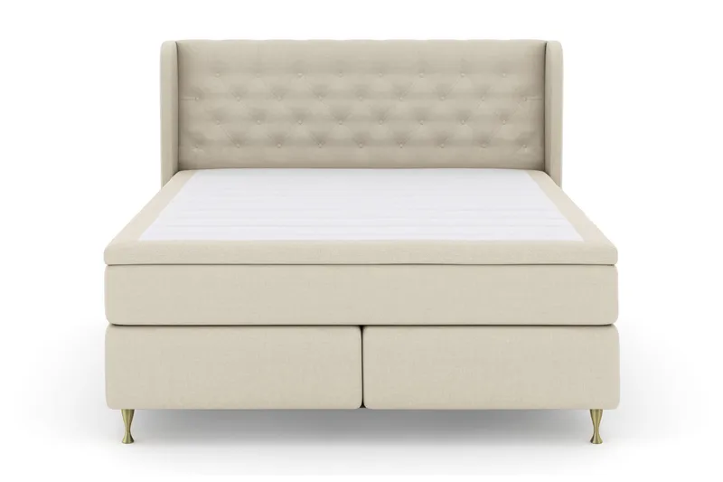 Select No 4 Komplett Sengepakke 160x200 Fast - Beige/Gullben - Møbler - Senger - Kontinentalsenger