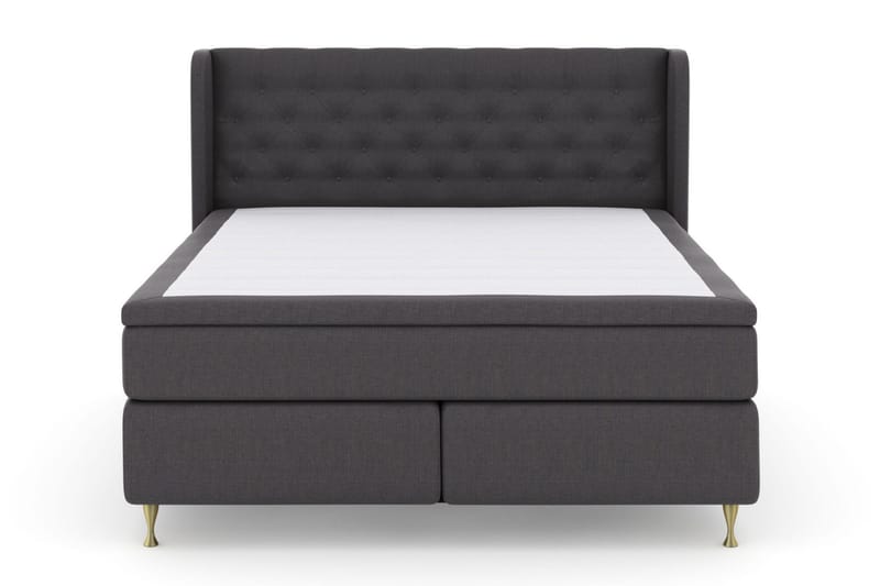 Select No 4 Komplett Sengepakke 160x200 Fast - Mørkegrå/Gullben - Møbler - Senger - Kontinentalsenger