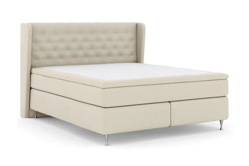 Select No 4 Komplett Sengepakke 160x200 Fast/Medium - Beige/Sølvben - Møbler - Senger - Kontinentalsenger