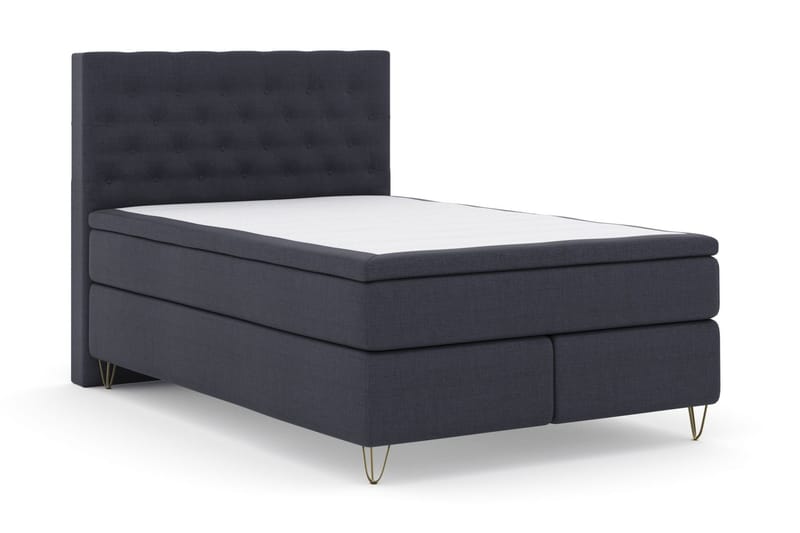 Select No 4 Komplett Sengepakke 160x200 Fast/Medium - Blå/V-formede Metallben - Møbler - Senger - Komplett sengepakke
