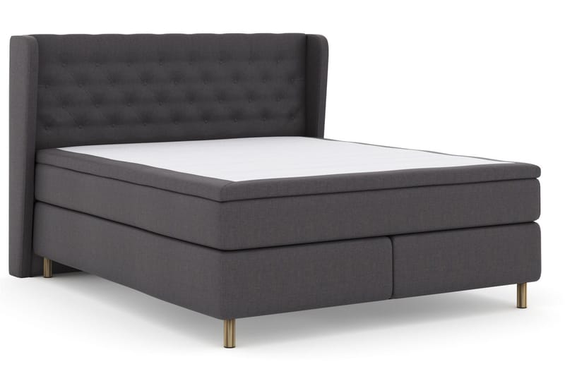 Select No 4 Komplett Sengepakke 160x200 Fast/Medium - Mørkegrå/Kobberben - Møbler - Senger - Kontinentalsenger