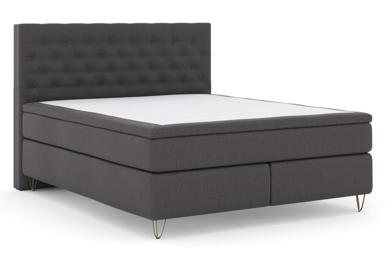 Select No 4 Komplett Sengepakke 160x200 Fast/Medium - Mørkegrå/V-formede Metallben - Møbler - Senger - Komplett sengepakke