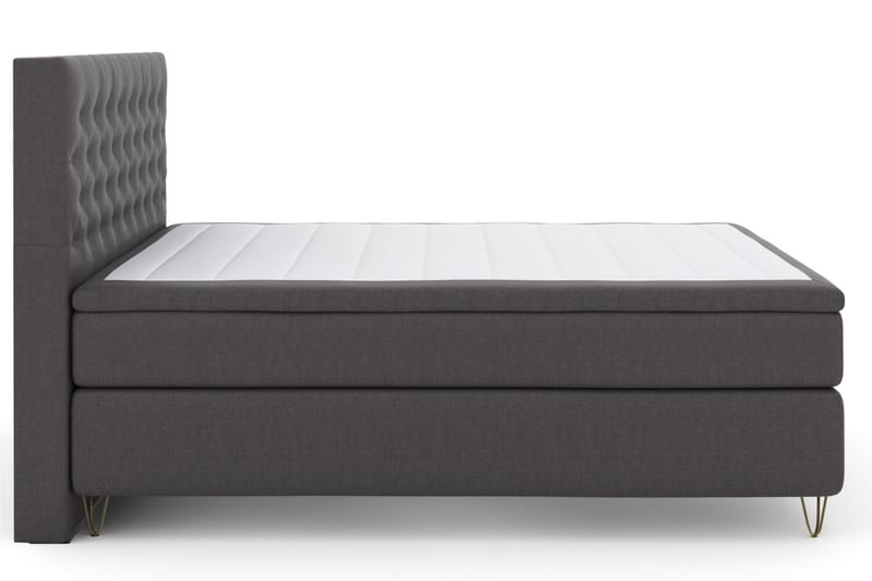 Select No 4 Komplett Sengepakke 160x200 Fast/Medium - Mørkegrå/V-formede Metallben - Møbler - Senger - Komplett sengepakke