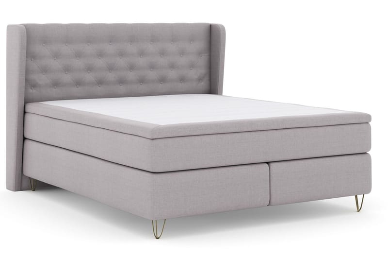 Select No 4 Komplett Sengepakke 160x200 Medium - Lysegrå/V-formede Metallben - Møbler - Senger - Kontinentalsenger