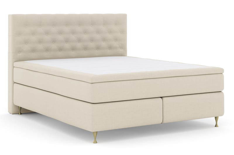 Select No 4 Komplett Sengepakke 180x200 Fast - Beige/Gullben - Møbler - Senger - Komplett sengepakke