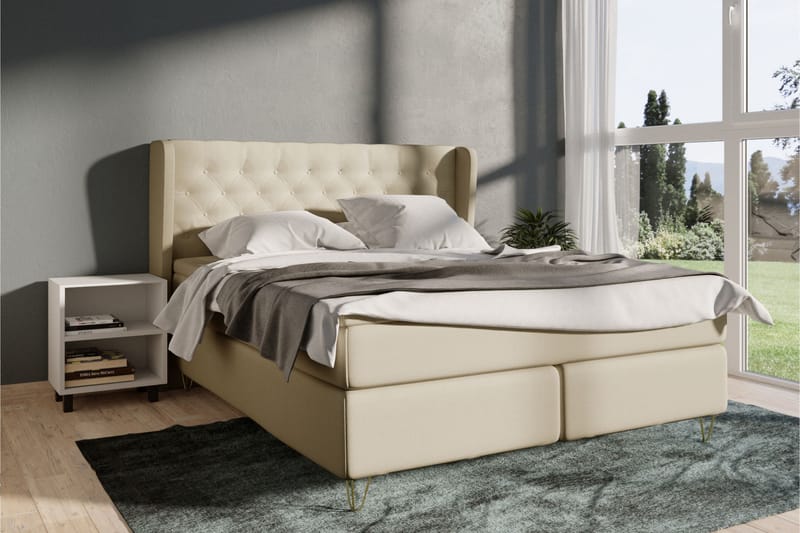 Select No 4 Komplett Sengepakke 180x200 Fast - Beige/Metallben - Møbler - Senger - Kontinentalsenger