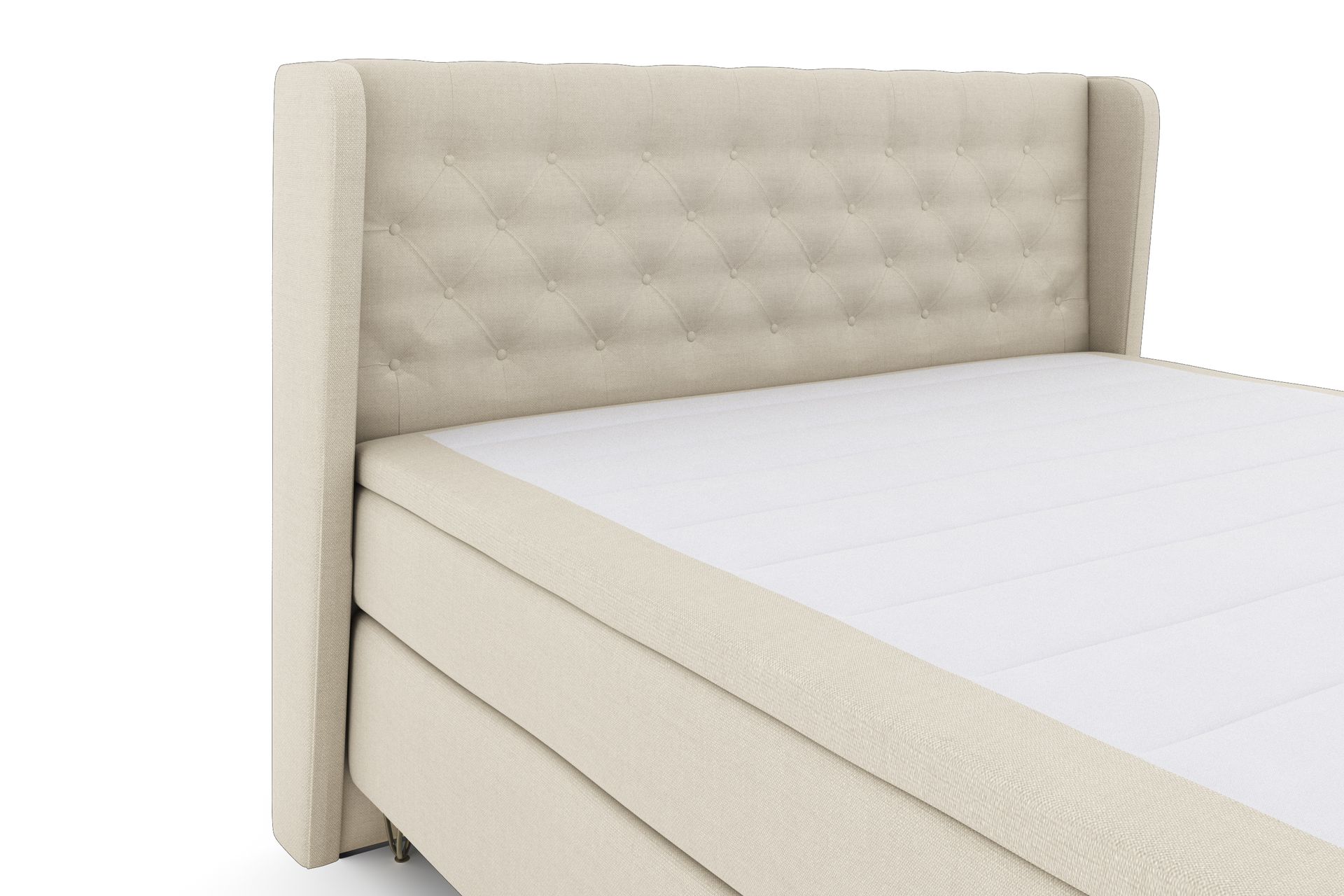 Select No 4 Komplett Sengepakke 180x200 Fast - Beige/V-formede Metallben - Møbler - Senger - Komplett sengepakke