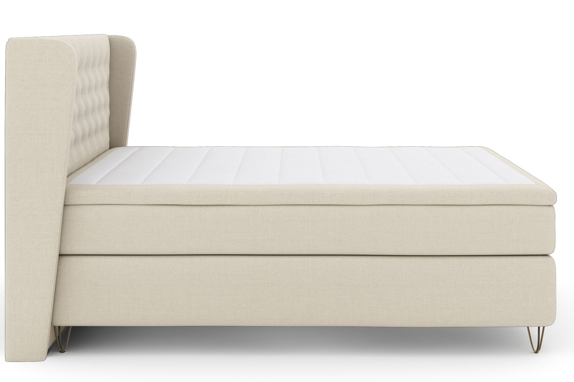 Select No 4 Komplett Sengepakke 180x200 Fast - Beige/V-formede Metallben - Møbler - Senger - Komplett sengepakke