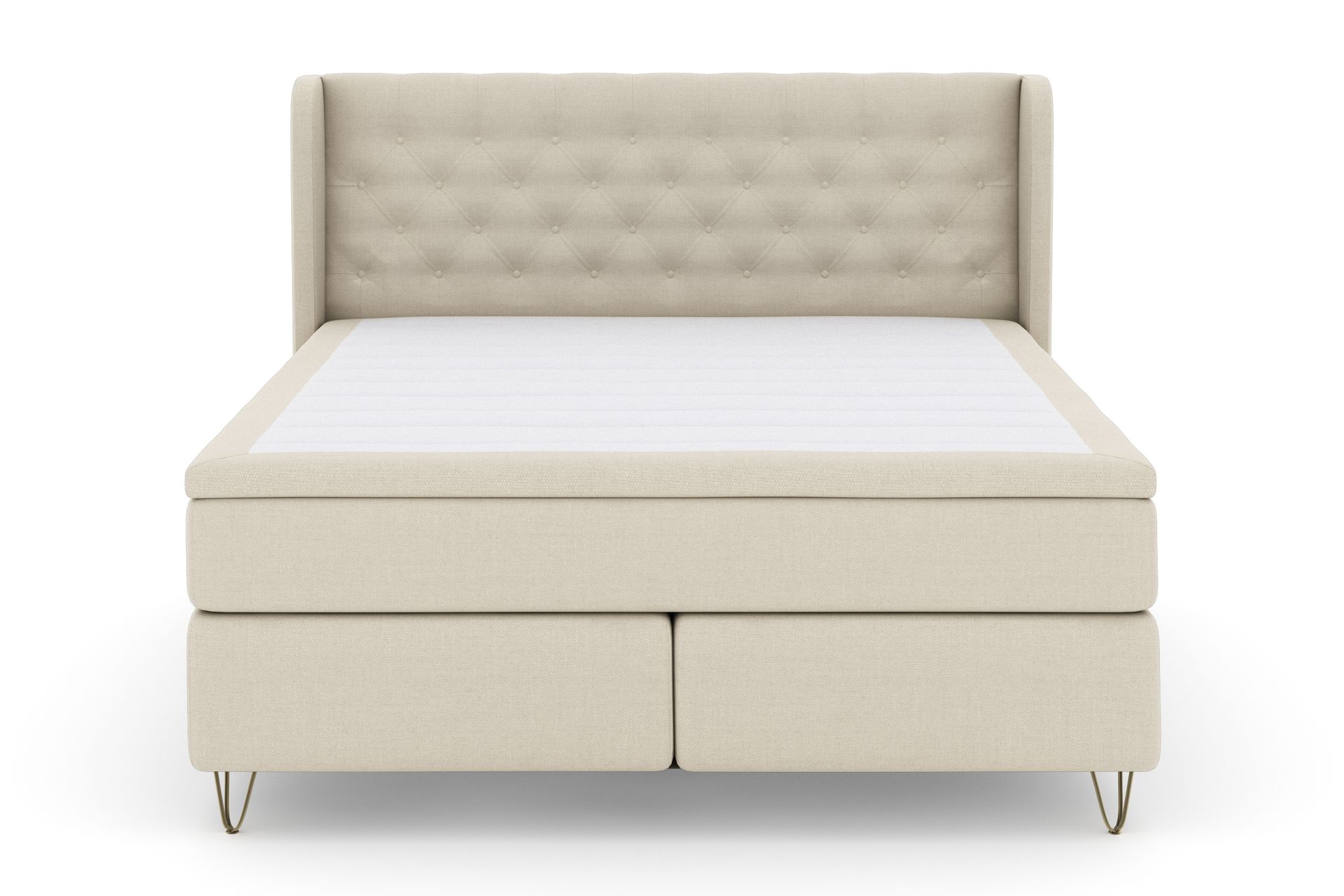 Select No 4 Komplett Sengepakke 180x200 Fast - Beige/V-formede Metallben - Møbler - Senger - Komplett sengepakke