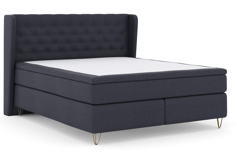 Select No 4 Komplett Sengepakke 180x200 Fast - Blå/V-formede Metallben - Møbler - Senger - Komplett sengepakke