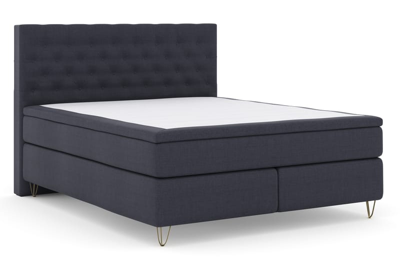 Select No 4 Komplett Sengepakke 180x200 Fast - Blå/V-formede Metallben - Møbler - Senger - Komplett sengepakke