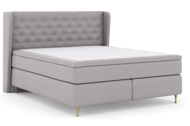 Select No 4 Komplett Sengepakke 180x200 Fast - Lysegrå/Gullben - Møbler - Senger - Komplett sengepakke