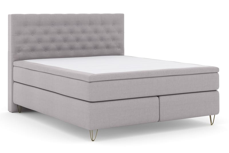 Select No 4 Komplett Sengepakke 180x200 Fast - Lysegrå/V-formede Metallben - Møbler - Senger - Komplett sengepakke