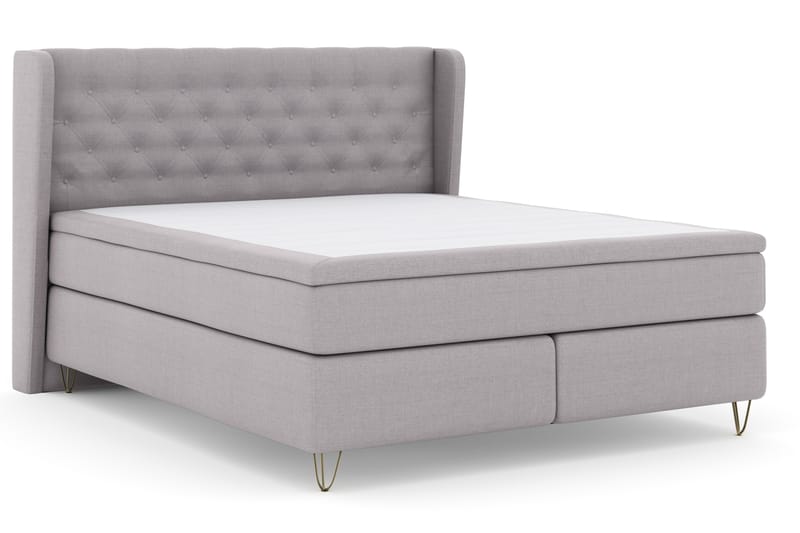 Select No 4 Komplett Sengepakke 180x200 Fast - Lysegrå/V-formede Metallben - Møbler - Senger - Komplett sengepakke