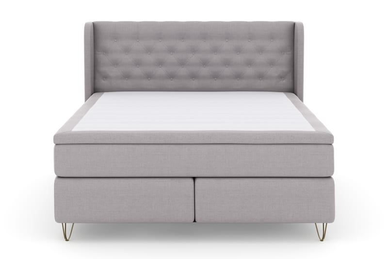 Select No 4 Komplett Sengepakke 180x200 Fast - Lysegrå/V-formede Metallben - Møbler - Senger - Komplett sengepakke