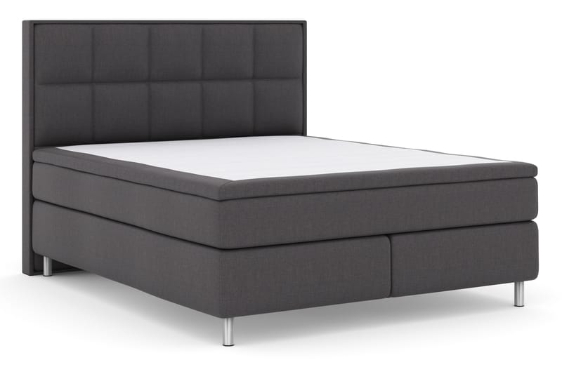 Select No 4 Komplett Sengepakke 180x200 Fast - Mørkegrå/Metallben - Møbler - Senger - Komplett sengepakke