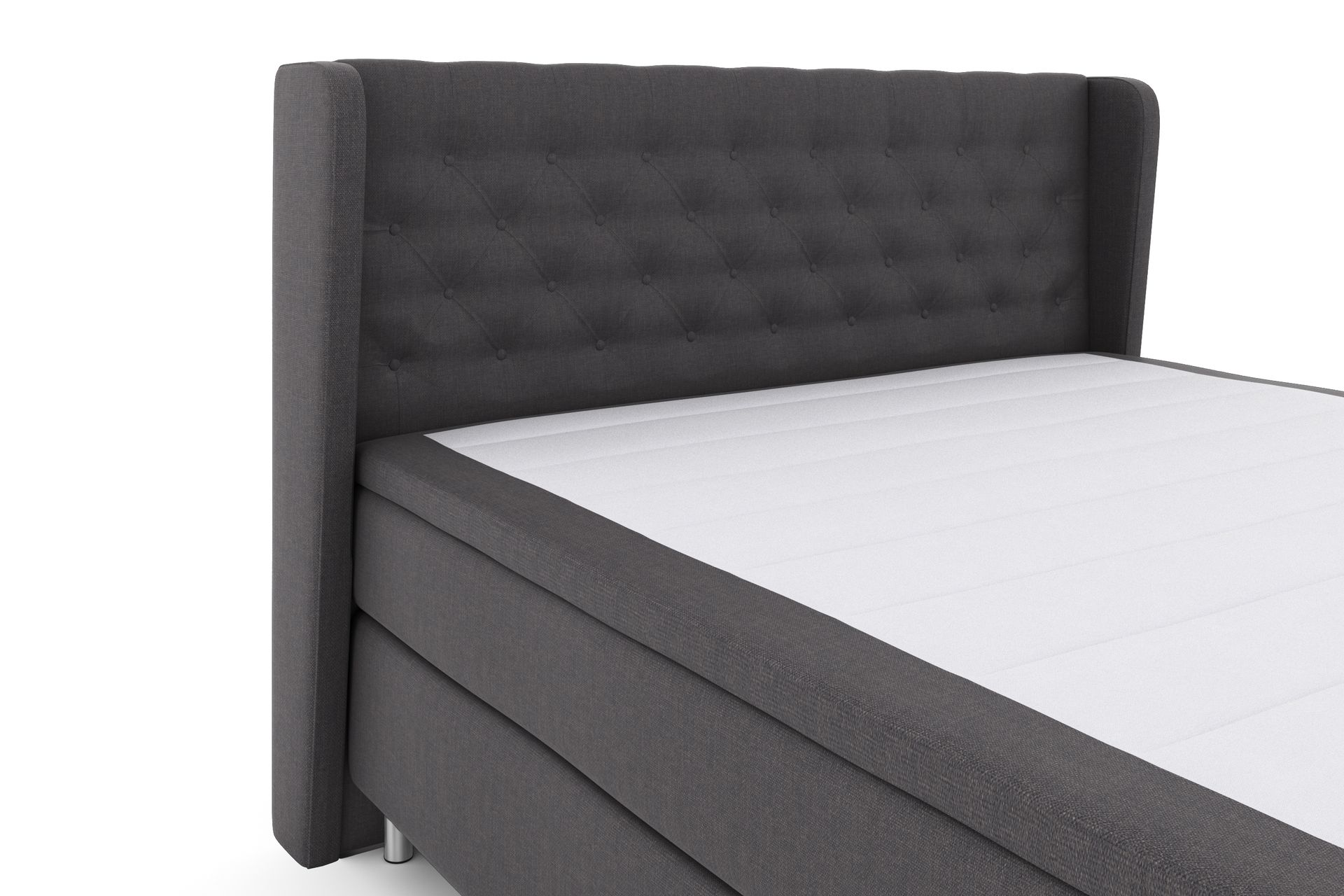 Select No 4 Komplett Sengepakke 180x200 Fast - Mørkegrå/Metallben - Møbler - Senger - Komplett sengepakke