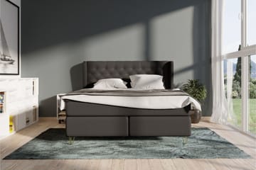 Select No 4 Komplett Sengepakke 180x200 Fast - Mørkegrå/Metallben - Møbler - Senger - Komplett sengepakke