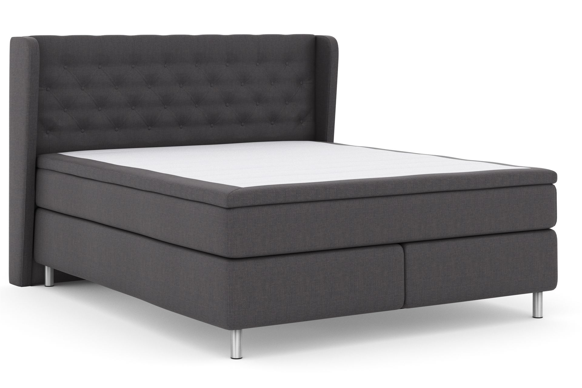 Select No 4 Komplett Sengepakke 180x200 Fast - Mørkegrå/Metallben - Møbler - Senger - Komplett sengepakke