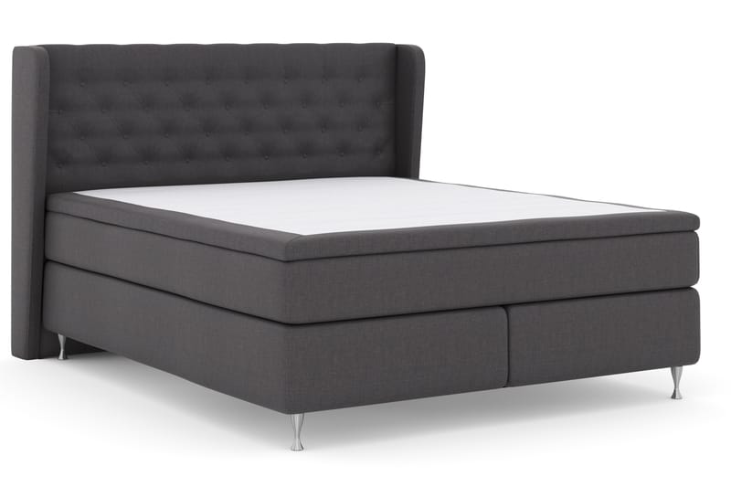 Select No 4 Komplett Sengepakke 180x200 Fast - Mørkegrå/Sølvben - Møbler - Senger - Komplett sengepakke