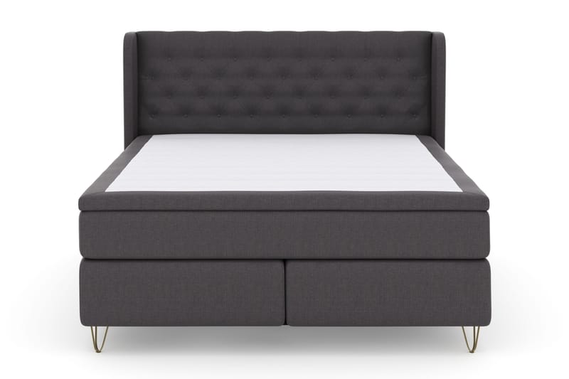 Select No 4 Komplett Sengepakke 180x200 Fast, Mørkegrå/V-formede Metallben