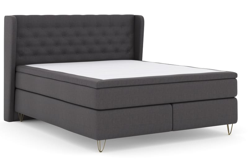 Select No 4 Komplett Sengepakke 180x200 Fast - Mørkegrå/V-formede Metallben - Møbler - Senger - Komplett sengepakke
