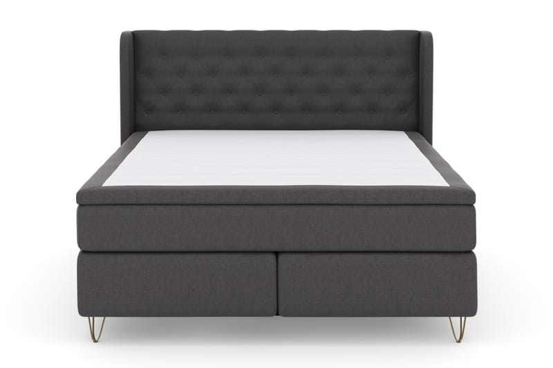 Select No 4 Komplett Sengepakke 180x200 Fast - Mørkegrå/V-formede Metallben - Møbler - Senger - Komplett sengepakke