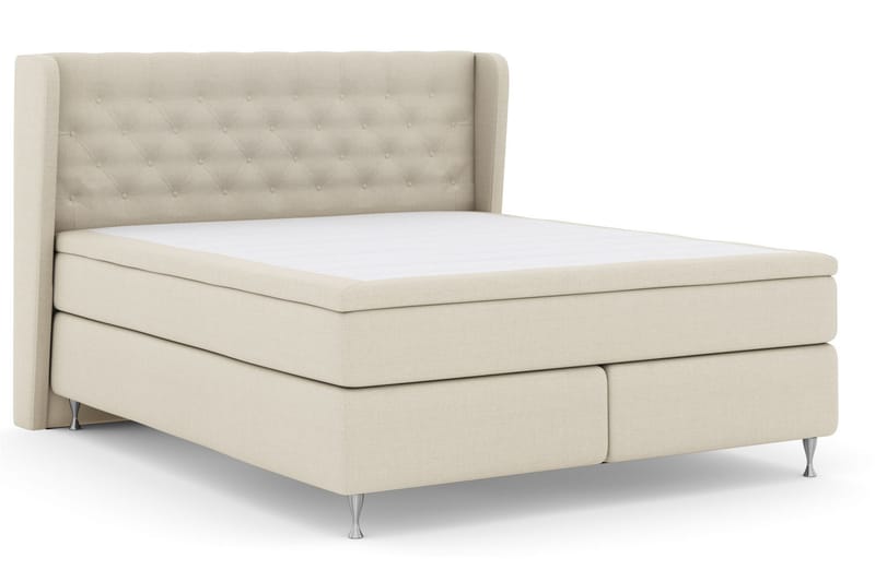 Select No 4 Komplett Sengepakke 180x200 Fast/Medium - Beige/Sølvben - Komplett sengepakke - Kontinentalsenger - Dobbeltsenger