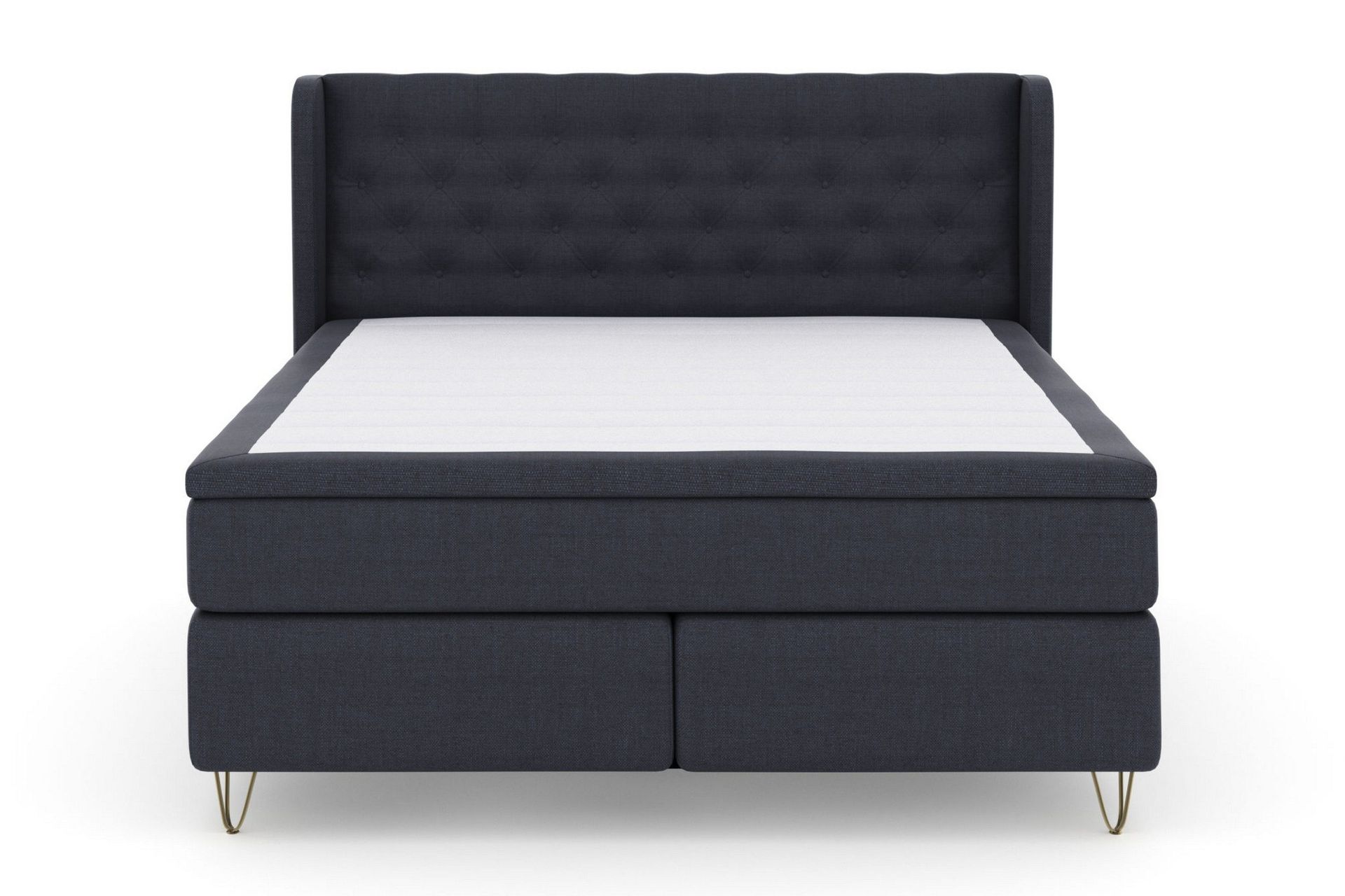 Select No 4 Komplett Sengepakke 180x200 Fast/Medium - Blå/V-formede Metallben