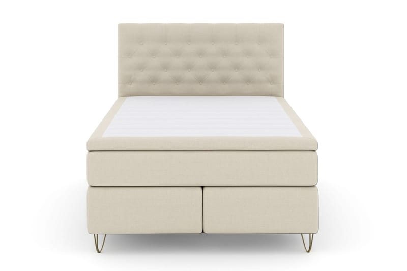 Select No 4 Kontinentalseng 140x200 Fast/Medium - Beige/V-formede Metallben - Kontinentalsenger - Dobbeltsenger