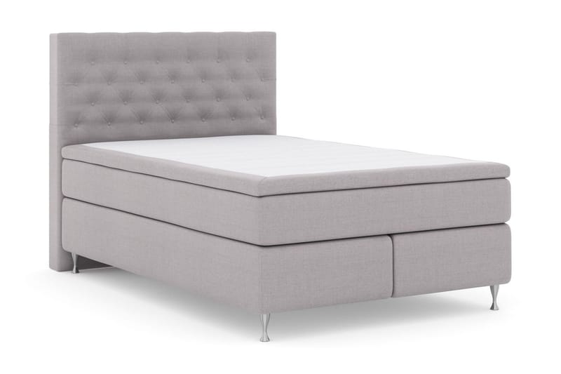 Select No 4 Kontinentalseng 140x200 Fast/Medium - Lysegrå/Sølvben - Møbler - Senger - Kontinentalsenger