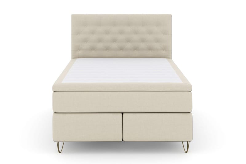 Select No 4 Kontinentalseng 140x200 Medium - Beige/V-formede Metallben - Møbler - Senger - Kontinentalsenger