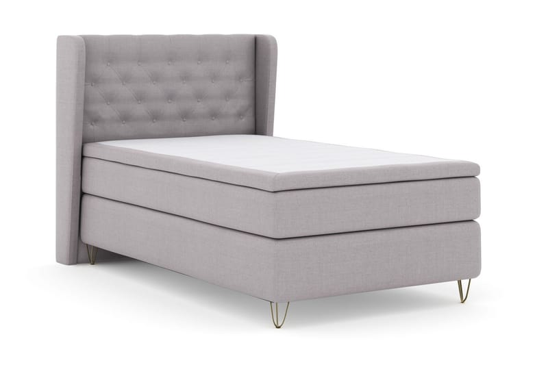 Select No 5 Komplett Sengepakke 120x200 Fast Lateks - Lysegrå/V-formede Metallben - Møbler - Senger - Kontinentalsenger