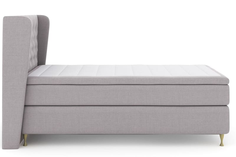 Select No 5 Komplett Sengepakke 120x200 Fast Watergel - Lysegrå/Gullben - Møbler - Senger - Kontinentalsenger