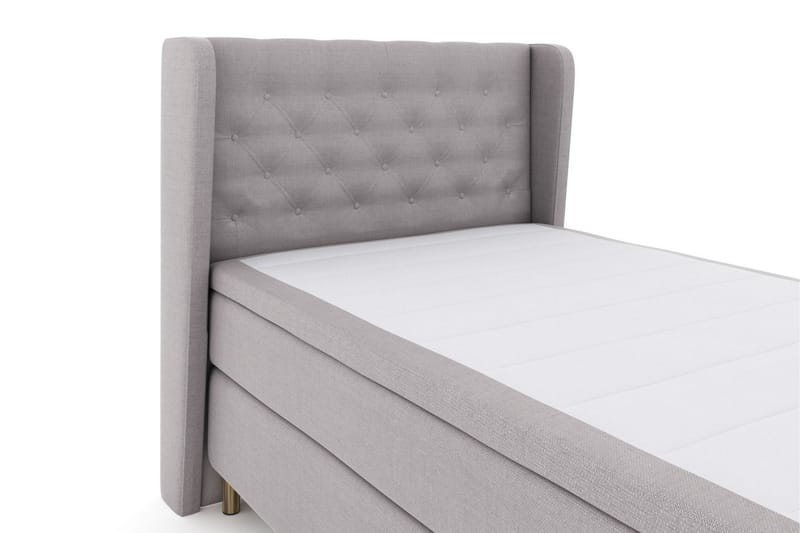 Select No 5 Komplett Sengepakke 120x200 Fast Watergel - Lysegrå/Kobberben - Møbler - Senger - Kontinentalsenger