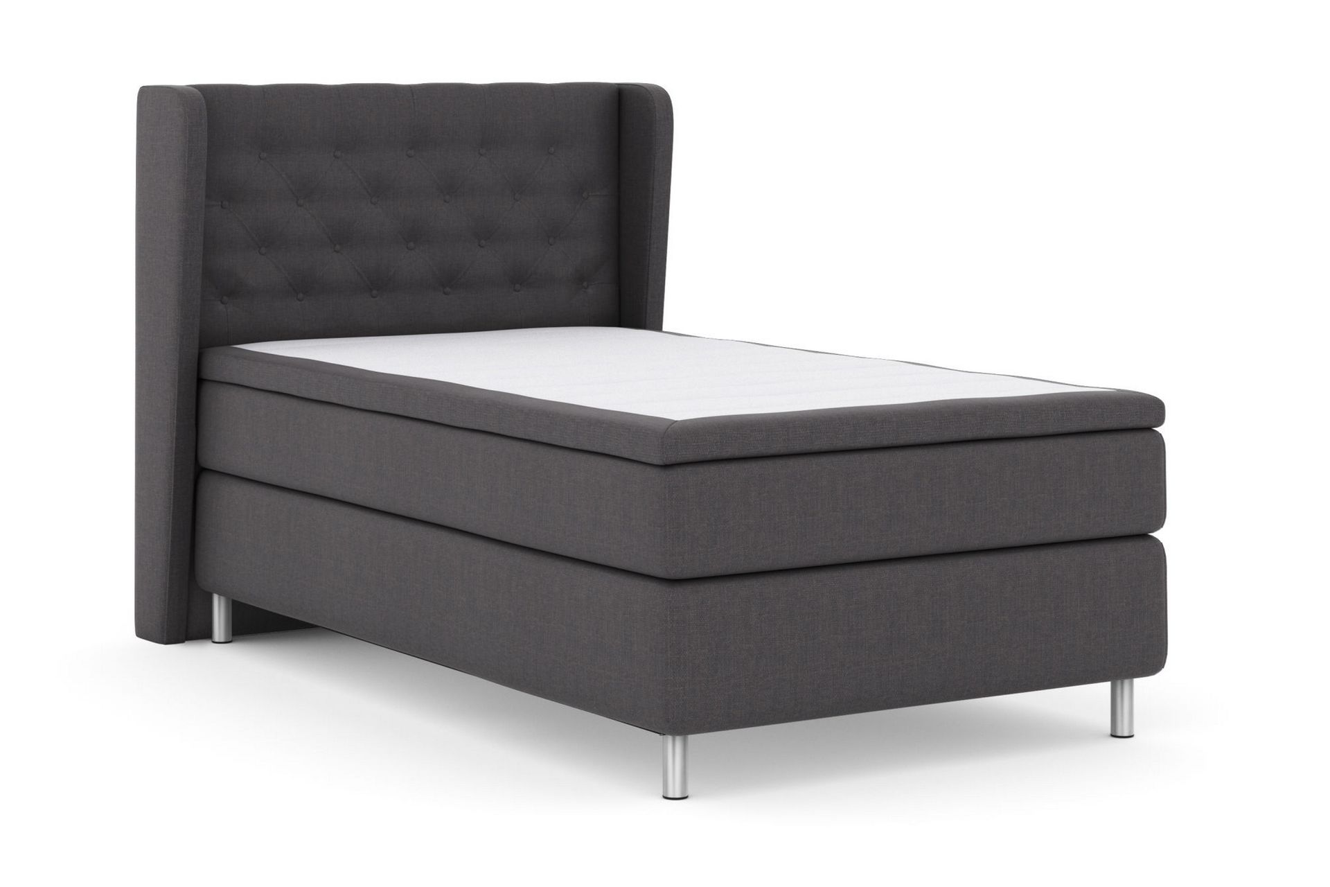 Select No 5 Komplett Sengepakke 120x200 Fast Watergel - Mørkegrå/Metallben - Møbler - Senger - Komplett sengepakke