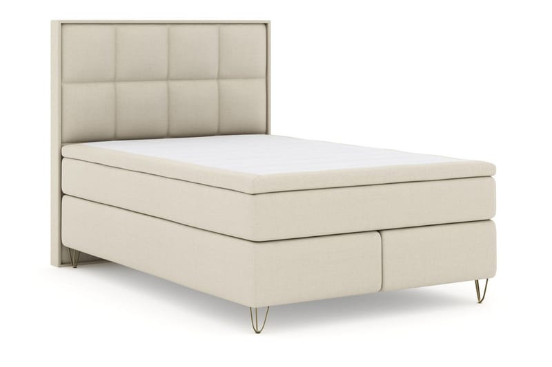 Select No 5 Komplett Sengepakke 140x200 Fast Lateks - Beige/V-formede Metallben - Møbler - Senger - Kontinentalsenger