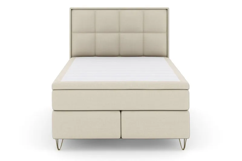Select No 5 Komplett Sengepakke 140x200 Fast Lateks - Beige/V-formede Metallben - Møbler - Senger - Kontinentalsenger