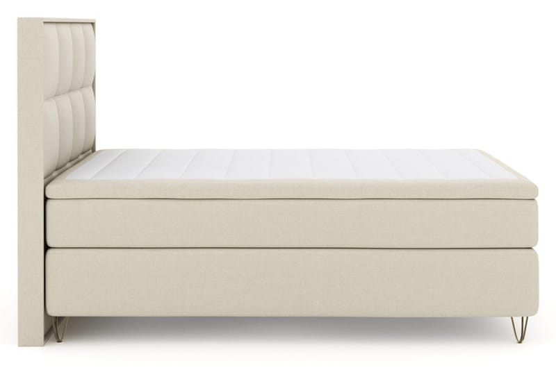Select No 5 Komplett Sengepakke 140x200 Fast Lateks, Beige/V-formede Metallben