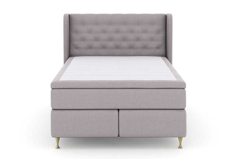 Select No 5 Komplett Sengepakke 140x200 Fast Lateks - Lysegrå/Gullben - Møbler - Senger - Kontinentalsenger