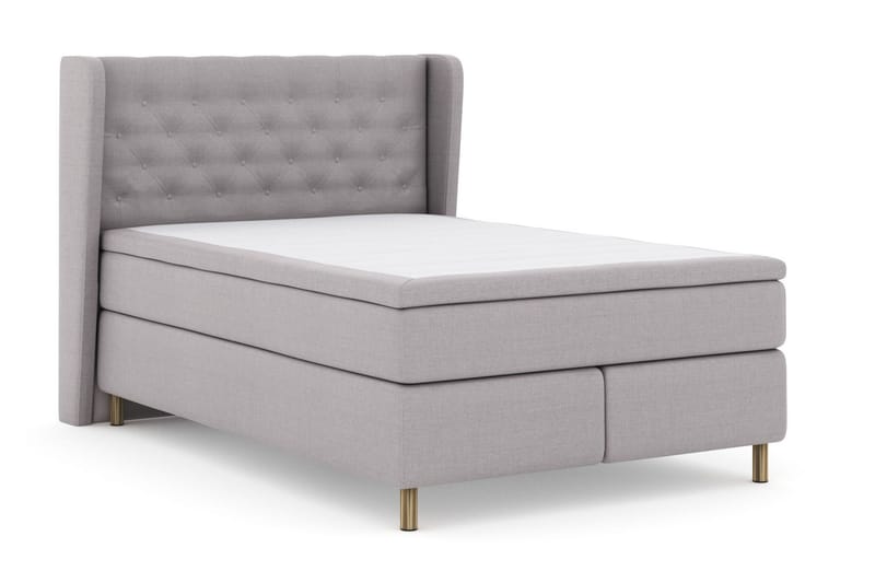 Select No 5 Komplett Sengepakke 140x200 Fast Lateks - Lysegrå/Kobberben - Møbler - Senger - Komplett sengepakke